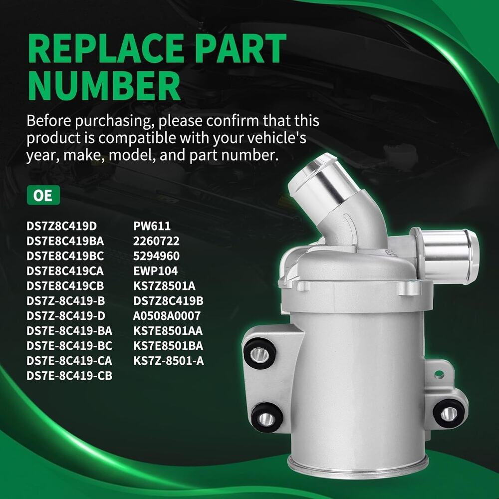 Electric Water Pump for Ford Fusion L4 2.0L 2014-2020 for Ford C‑Max 2013–2018, - Picture 2 of 5